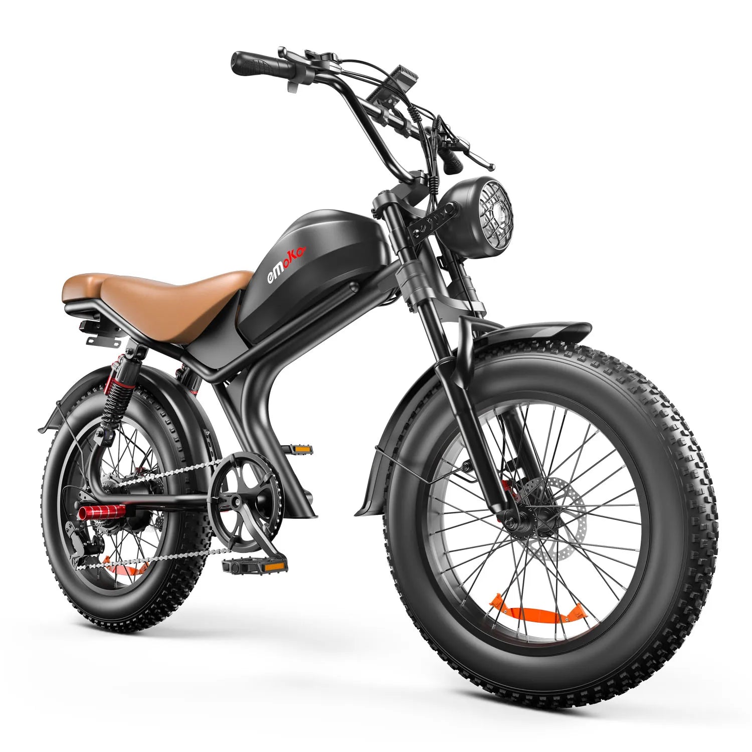 HKM-339155 Vintage Electric Fat Bike C93 750W Steel Frame 48V Integrated Battery 7-Speed Disc Brake 20-inch Tires