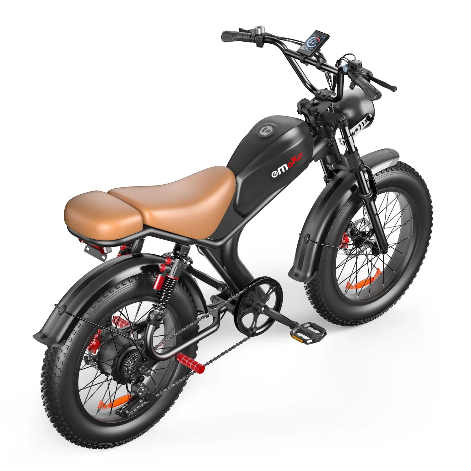 HKM-339155 Vintage Electric Fat Bike C93 750W Steel Frame 48V Integrated Battery 7-Speed Disc Brake 20-inch Tires