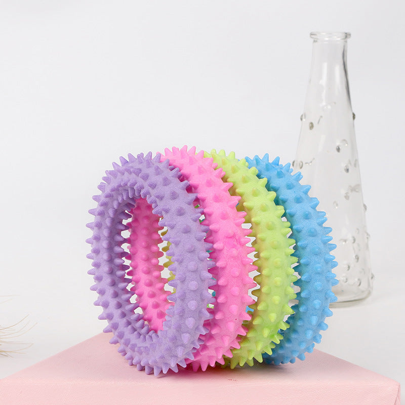 HKM-3392445 Floating Donut Rubber Molar Toy - Bite-Resistant TPR Plastic, 10cm Size