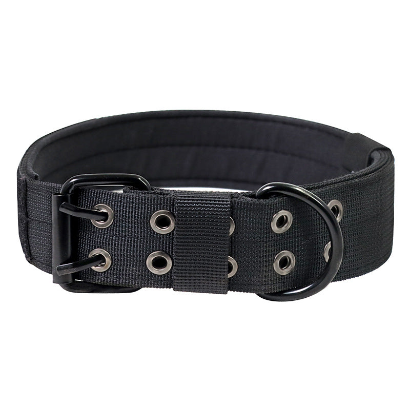HKM-3393085 Adjustable Military Dog Collar with Metal D Ring & Buckle for Medium to Large Dogs