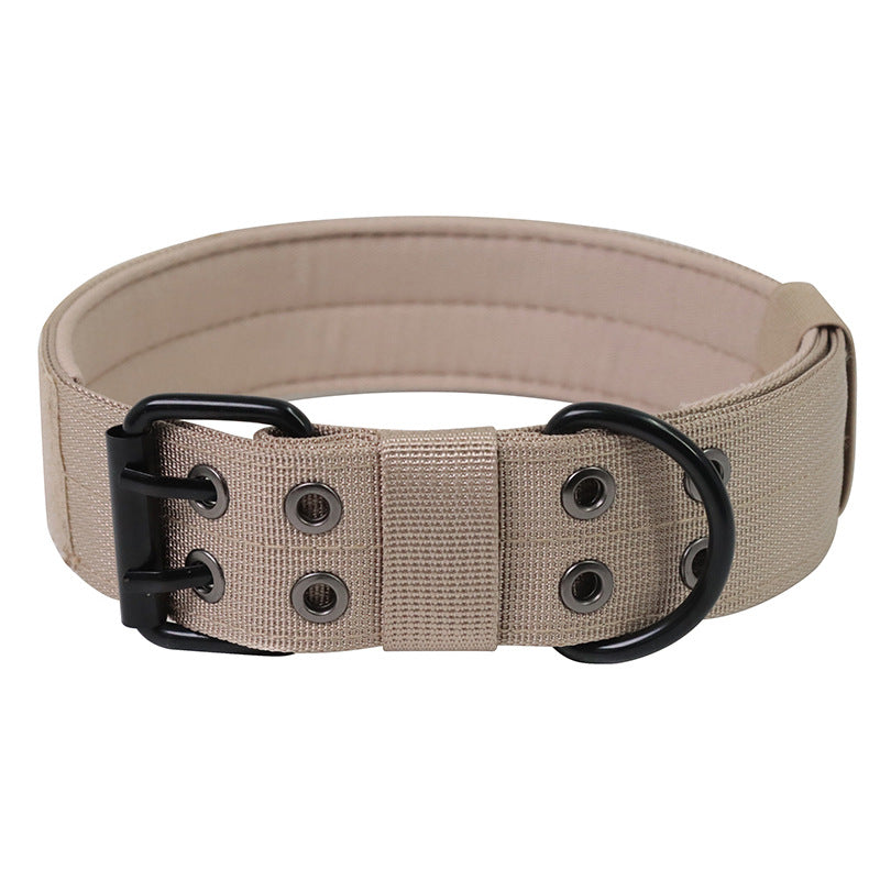 HKM-3393085 Adjustable Military Dog Collar with Metal D Ring & Buckle for Medium to Large Dogs