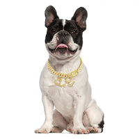 HKM-3393597 Alloy Dog Walking Collar - Available in Gold and Silver, Sizes 25-50cm