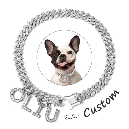 HKM-3393597 Alloy Dog Walking Collar - Available in Gold and Silver, Sizes 25-50cm