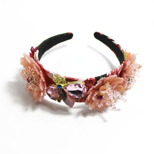 HKM-339411 Vintage Floral Metal Hair Band for Bridal and Formal Occasions