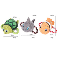 HKM-3394877 Interactive Turtle-Shaped Chew Toy for Dogs - Plush Knot Toy for Pets