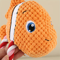 HKM-3394877 Interactive Turtle-Shaped Chew Toy for Dogs - Plush Knot Toy for Pets