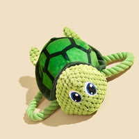 HKM-3394877 Interactive Turtle-Shaped Chew Toy for Dogs - Plush Knot Toy for Pets