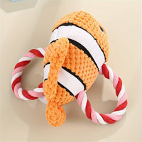 HKM-3394877 Interactive Turtle-Shaped Chew Toy for Dogs - Plush Knot Toy for Pets