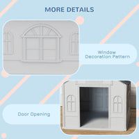 HKM-3395261 Water-Resistant Indoor/Outdoor Dog House with Large Door and Easy Assembly for Small to Medium Dogs - Gray