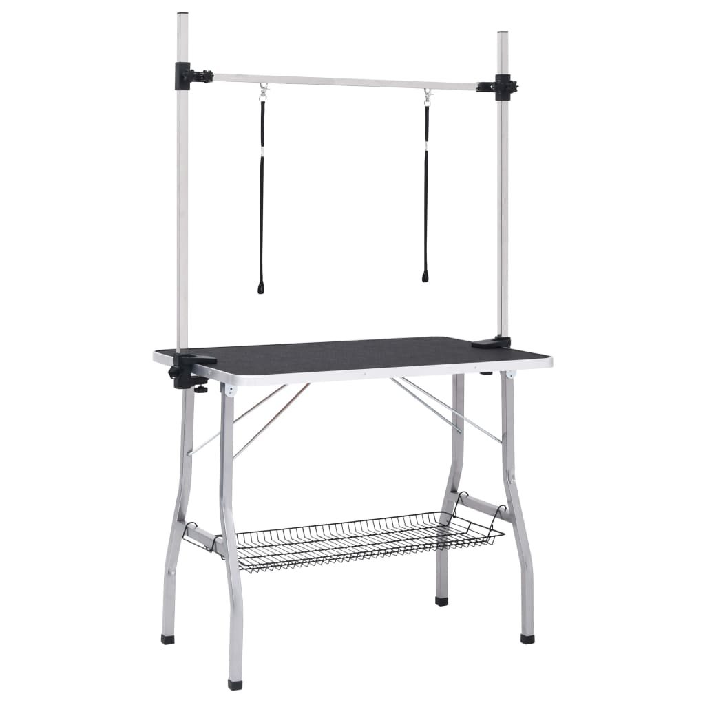 HKM-3395389 Adjustable Dog Grooming Table with Non-Slip Surface and Height-Adjustable Arm