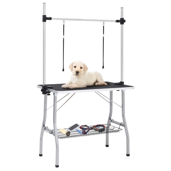 HKM-3395389 Adjustable Dog Grooming Table with Non-Slip Surface and Height-Adjustable Arm