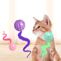 HKM-3395773 Interactive Bouncy Cat Toy with Tail - Safe Indoor Fun for Cats and Kittens