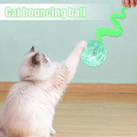 HKM-3395773 Interactive Bouncy Cat Toy with Tail - Safe Indoor Fun for Cats and Kittens