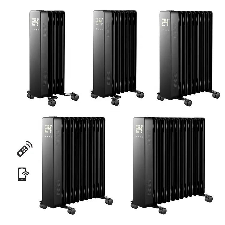 HKM-339603 1000W Portable Oil-Filled Radiator Heater with Remote Control and Adjustable Thermostat