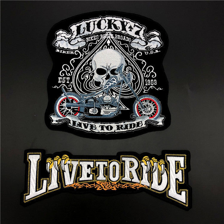 HKM-339667 Skull Design Embroidered Cloth Sticker for Accessories and Apparel