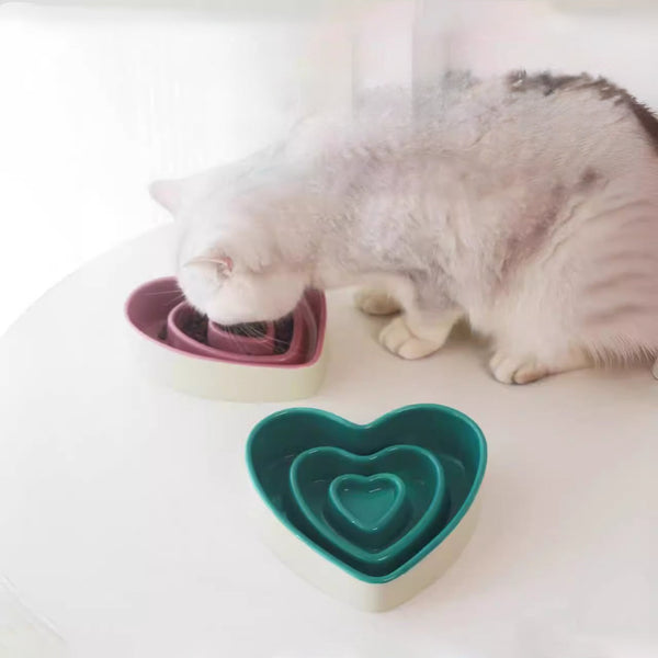 HKM-3397565 Ceramic Slow Feeder Bowl for Small and Medium Dogs - Anti-Choking Design to Protect Cervical Spine