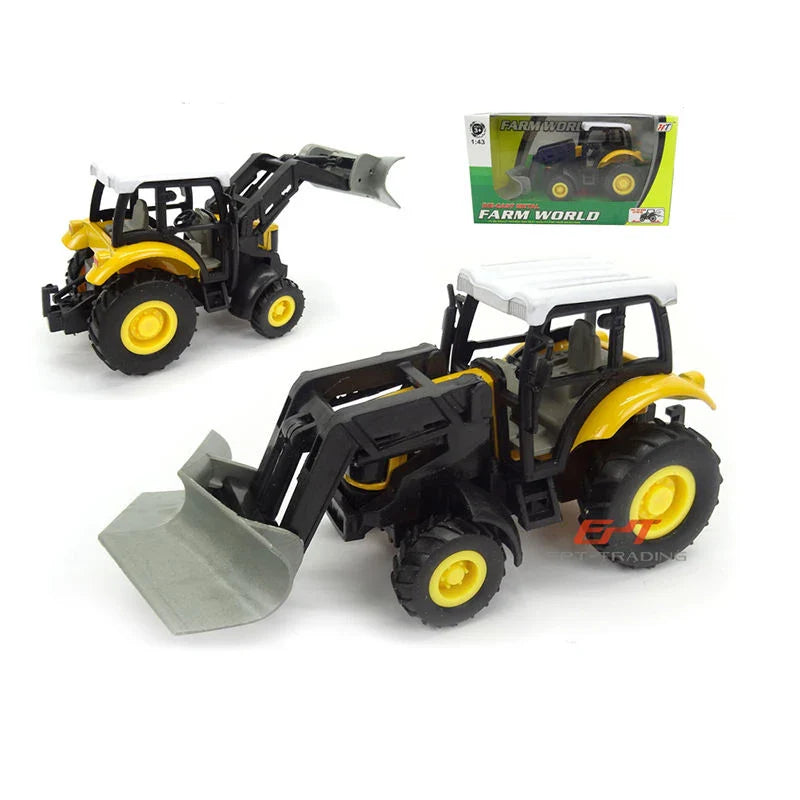 HKM-339795 Miniature Metal Diecast Farm Tractor Truck Pull Back Toy for Kids 2-7 Years