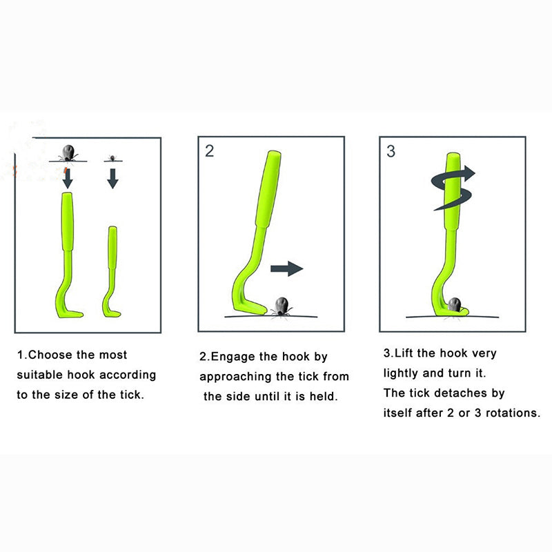 HKM-3398845 Dog Tick Removal Tool Set - 3-Piece Kit for Flea and Lice Elimination in Pets