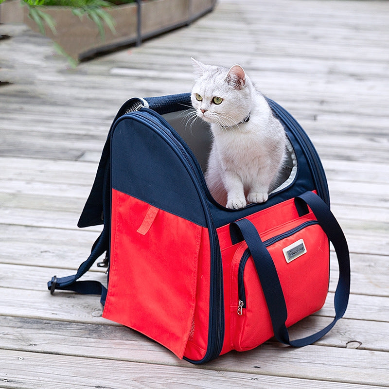 HKM-3399613 Breathable Waterproof Pet Carrier Backpack for Dogs and Cats, Dark Blue, Sapphire Blue, Purple, Dark Gray, Black