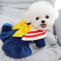 HKM-3399741 Cozy Autumn and Winter Pet Dress for Small Dogs - Ideal for Toy Breeds