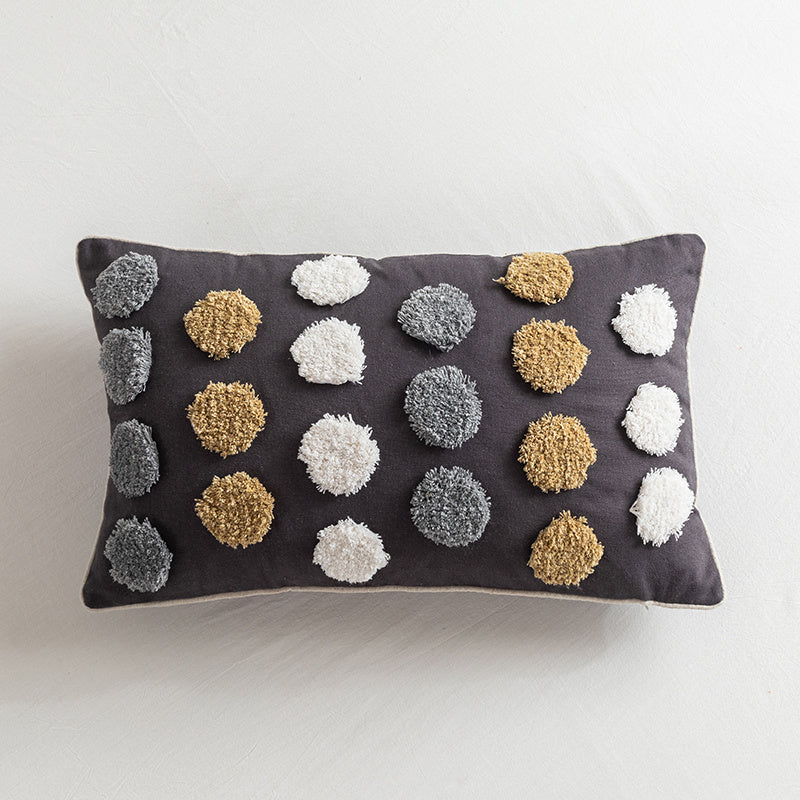 HKM-340051 Three-Dimensional Cotton Tufted Pillowcase with Invisible Zipper and Easy Care Instructions