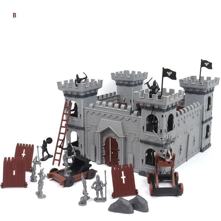 HKM-340115 97PCS Medieval Castle Army Playset with Toy Soldiers and Action Figures
