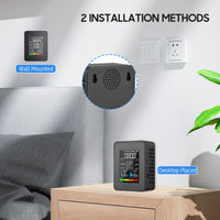 HKM-340179 Digital 5-in-1 Indoor Air Quality Meter for CO2, TVOC, HCHO, Temperature and Humidity Monitoring with LCD Display