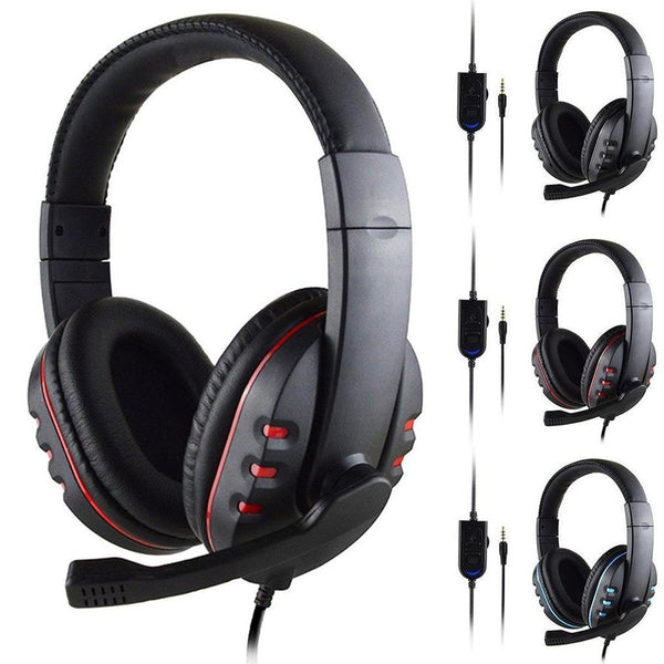 HKM-340179 Wired Over-Ear Gaming Headset with Microphone for PlayStation 4 - 3.5mm Connection, Leather Ear Cushions, 1.2m Cable