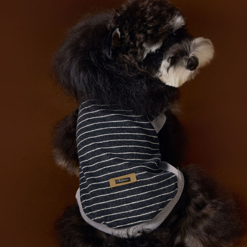 HKM-3401917 Striped Casual Sleeveless Sweater for Pets - Black, Coffee, Beige - Sizes XS to XXL