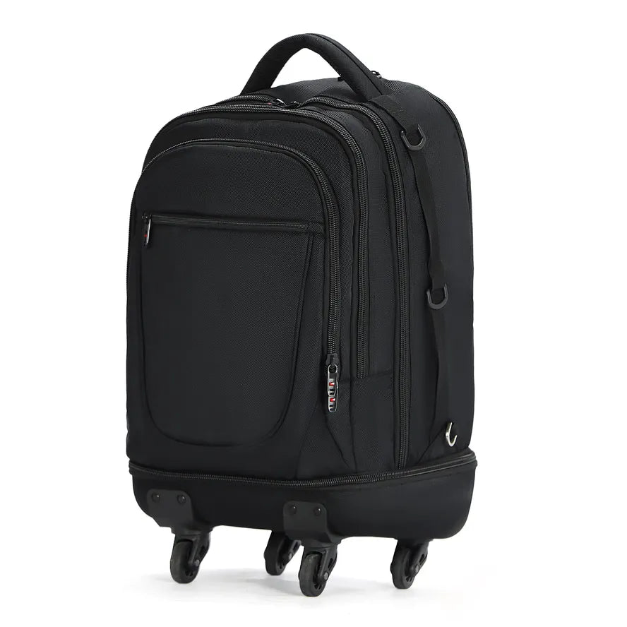 HKM-340307 Large Capacity Rolling Backpack with Trolley Wheels for Business Travel