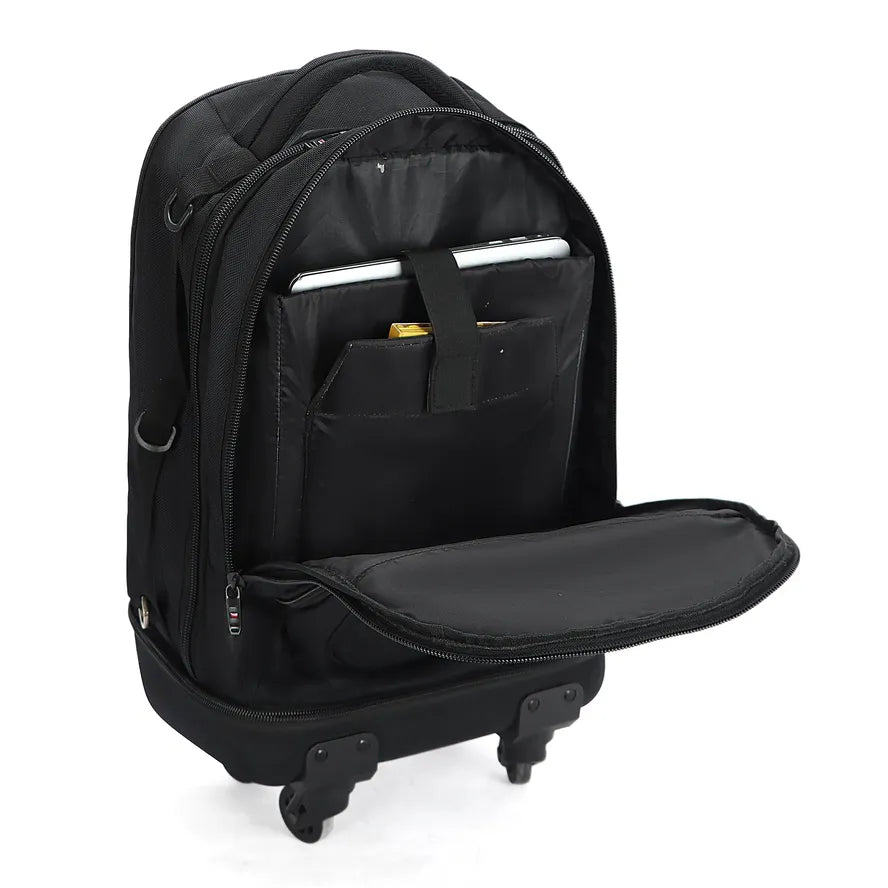 HKM-340307 Large Capacity Rolling Backpack with Trolley Wheels for Business Travel