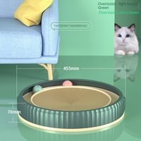 HKM-3403325 Round Cat Scratching Board with Removable Cardboard Pad and Toy Balls for Furniture Protection