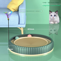 HKM-3403325 Round Cat Scratching Board with Removable Cardboard Pad and Toy Balls for Furniture Protection