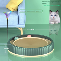HKM-3403325 Round Cat Scratching Board with Removable Cardboard Pad and Toy Balls for Furniture Protection
