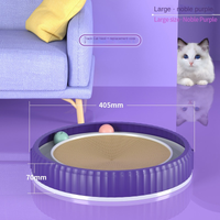 HKM-3403325 Round Cat Scratching Board with Removable Cardboard Pad and Toy Balls for Furniture Protection
