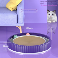 HKM-3403325 Round Cat Scratching Board with Removable Cardboard Pad and Toy Balls for Furniture Protection