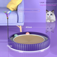 HKM-3403325 Round Cat Scratching Board with Removable Cardboard Pad and Toy Balls for Furniture Protection