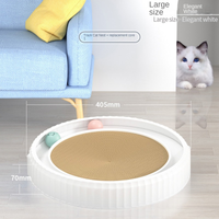 HKM-3403325 Round Cat Scratching Board with Removable Cardboard Pad and Toy Balls for Furniture Protection