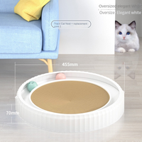 HKM-3403325 Round Cat Scratching Board with Removable Cardboard Pad and Toy Balls for Furniture Protection