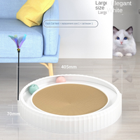 HKM-3403325 Round Cat Scratching Board with Removable Cardboard Pad and Toy Balls for Furniture Protection