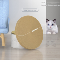 HKM-3403325 Round Cat Scratching Board with Removable Cardboard Pad and Toy Balls for Furniture Protection