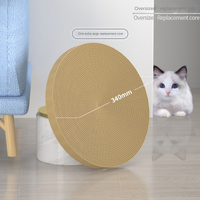 HKM-3403325 Round Cat Scratching Board with Removable Cardboard Pad and Toy Balls for Furniture Protection