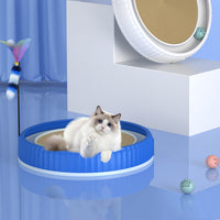 HKM-3403325 Round Cat Scratching Board with Removable Cardboard Pad and Toy Balls for Furniture Protection