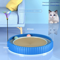 HKM-3403325 Round Cat Scratching Board with Removable Cardboard Pad and Toy Balls for Furniture Protection