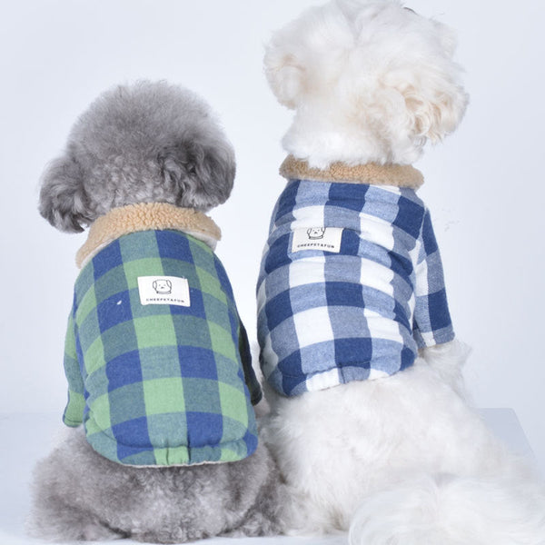 HKM-3403709 Cotton Dog Coat with Lamb Fur Collar in Various Colors and Sizes