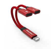 HKM-340371 Lightning to Dual Headphone Adapter with Charging and Control – Compatible with iPhone Models, 1m Length