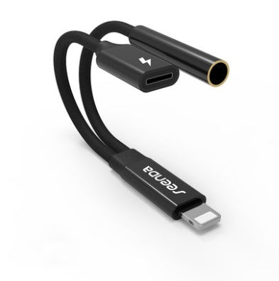 HKM-340371 Lightning to Dual Headphone Adapter with Charging and Control – Compatible with iPhone Models, 1m Length
