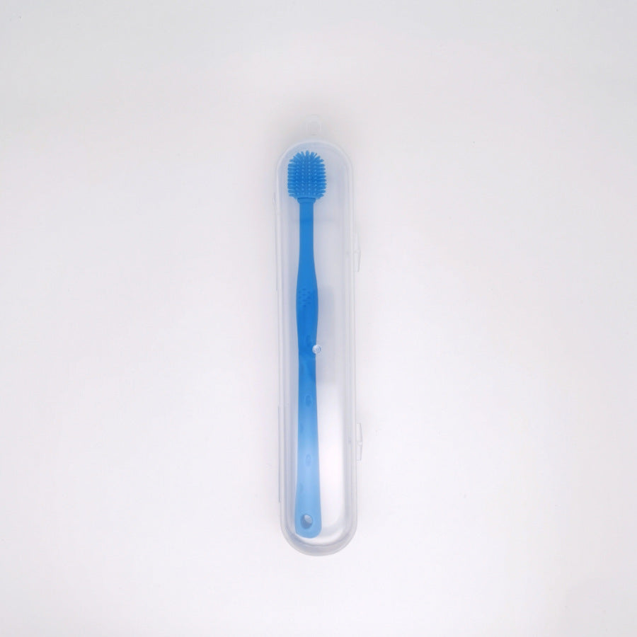 HKM-3404989 Silicone Toothbrush for Small Dogs - Puppy Cleaning Tool, 17cm in Length
