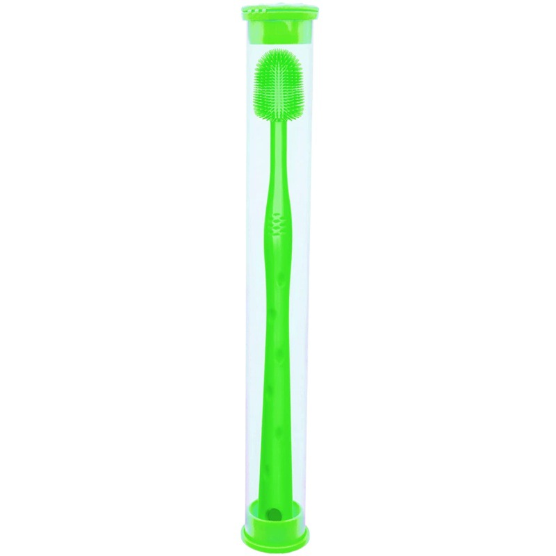 HKM-3404989 Silicone Toothbrush for Small Dogs - Puppy Cleaning Tool, 17cm in Length