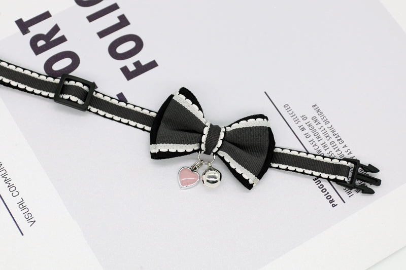 HKM-3405117 Flower and Bow Tie Collars for Small Pets - Adjustable Cat and Dog Size Options